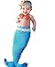 M&G House Newborn Photography Props Mermaid Baby Photo Props Mermaid Tail Set Halloween Cosplay Crochet Baby Mermaid Outfit Headband Bra Tail Newborn Photo Outfits Dress Up Pretend Play Outfit(Blue)