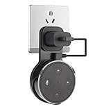 HMbest Echo Dot Outlet Wall Mount: Premium Wall Stand Mount for 2nd Generation Dot & Round Voice Assistants| Minimal, Sleek Profile| Wireless Easy Installation Smart Home Accessory, Black
