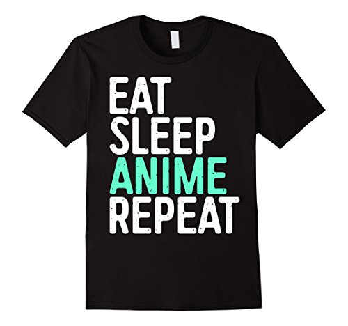 Mens eat sleep anime repeat t-shirt japanese animation lover gift…