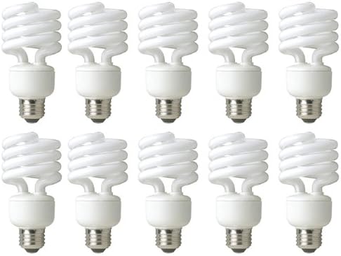 TCP DuraBright 68923B10 23W Spiral Compact Fluorescent Light Bulb, 10-Pack, Soft White