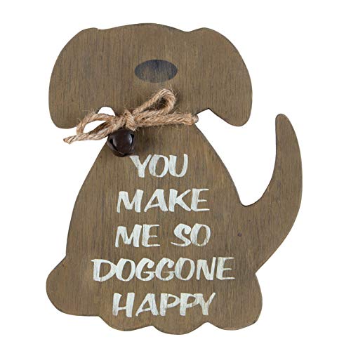 OHIO WHOLESALE, INC. So Doggone Happy Dog Weathered Natural Brown 8 x 7 MDF Wood Decorative Plaque