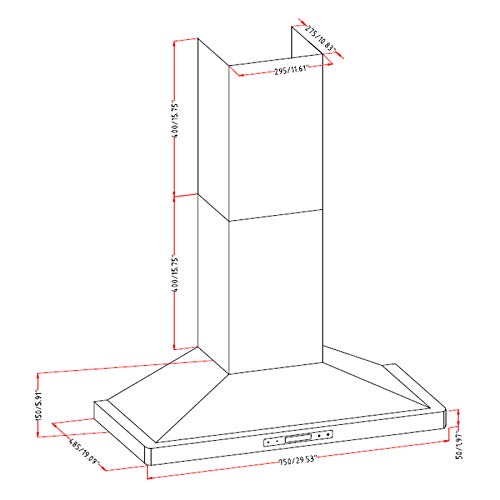 AKDY RH0406CFL Range Hood, 30", Copper Stainless Steel Pricepulse
