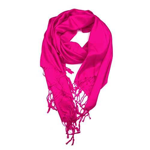 PASKMLNA Large Solid Color Pashmina Shawl Wrap Scarf 80" X 27"