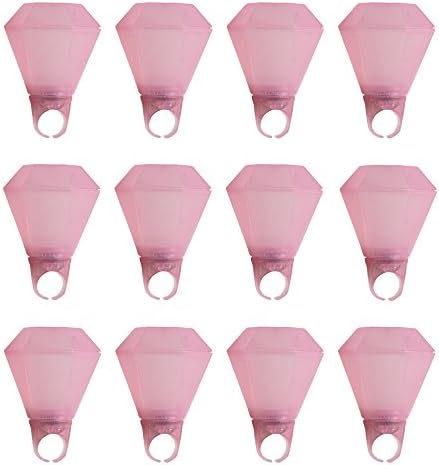 Shot Glass Ring Set for Bachelorette Party with LED LIghts, Wedding Ring Shot Glass, Bridal Shower, Girls Night Out, Mardi Gras, Multi Colored Lights and Closing Lid, Set of 12
