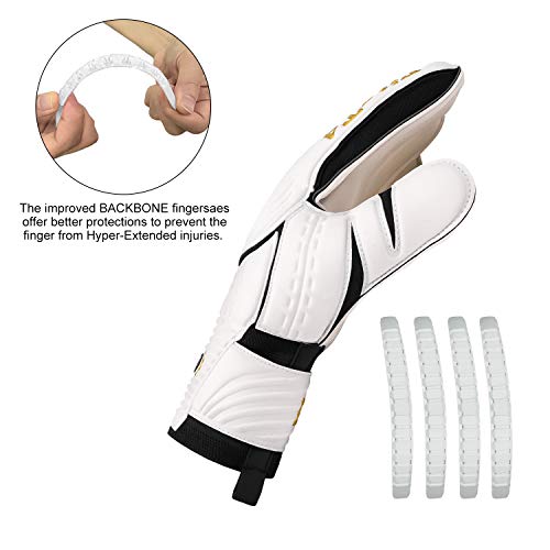 FitsT4 Goalie Goalkeeper Gloves with Fingersaves & Super Grip Palms