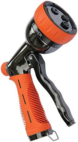 Hose Sprayer/Nozzle by Garden Strong - Professional Heavy Duty Metal Watering Sprayer - Multi Pattern with Flow Control Knob - Great for Car Wash, Pets, Garden, Lawn