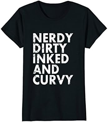 Womens UB nerdy dirty inked and curvy t-shirt tattoo XL Black