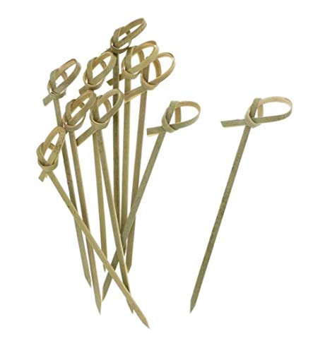 24 Mini Disposable Bamboo Appetizer Plates plus 100 Bamboo Fancy Toothpicks. Biodegradable Appetizer Plates and Bamboo Toothpicks Set for Dinner Parties, Breakfast Bar, Food Tastings, Finger Food.