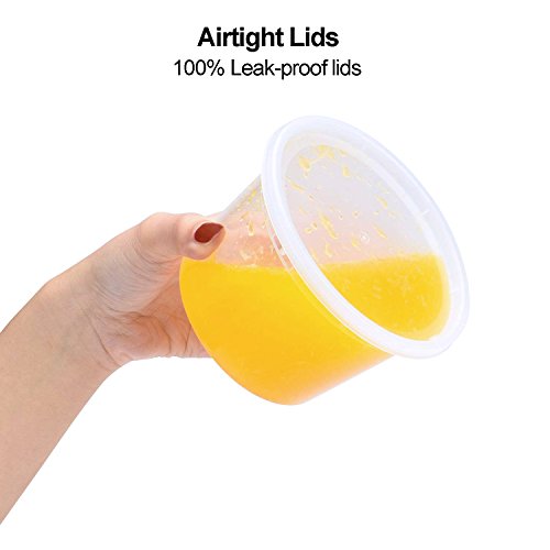 Lasten Plastic Food Storage Containers with Airtight Lids, Restaurant Deli Cups Foodsavers Baby Bento Lunch Slime Box Meal Prep Containers, 48 Packs - Thumbnail 2