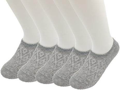 Women's No Show Low Cut Casual Socks Non Slip Mesh Knit Thin For Girl Flats Boat Liner (5 Grey Packs)