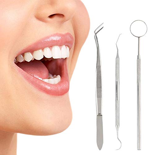 New-look Dental Tools Kit, 6 Pcs/Set Stainless Steel Hygiene Explorer Probe Hook Pick Scaler Mirror Tweezer Teeth Clean Kit with Case, for Teeth with Mouth Mirror Teeth Cleaning Tools for Home Use - Thumbnail 4