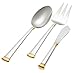 Lenox Eternal Gold 3-Piece Stainless Steel Flatware Serving Set , Silver and gold -