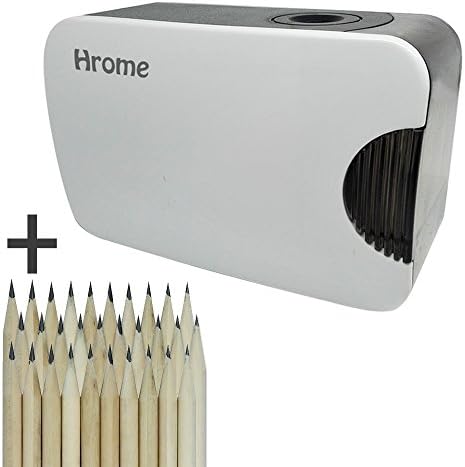 Electric Pencil Sharpener, with 30pcs Pencils as Pack，Hrome Battery Operated,Premium Automatical Sharpener As An Ideal For Drawing, Kid, Artist , Students,and Professionals,A Must in Office &amp; School