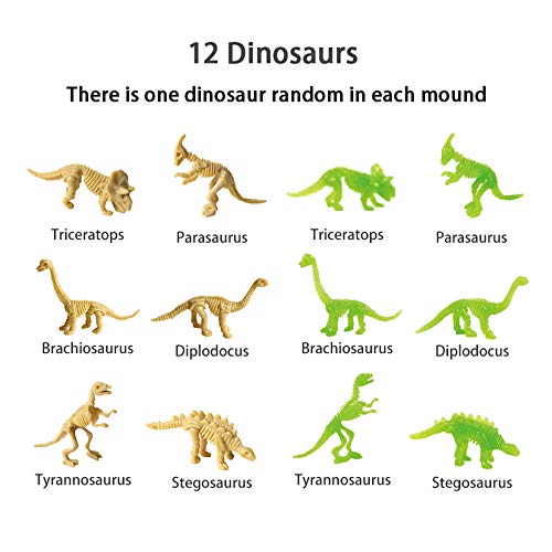 KARAZZO 12pcs Dinosaur Eggs Excavation Set DIY Dino Eggs Digging Kit Archaeology Science Stem Gift Model Educational Toy for Kids Over 6+ Years (Style-3)