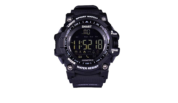 Amazon.com: Reloj Bluetooth EX16 Smart Time Owner Watch Notificación  Control remoto Podómetro Sport Watch IP67 Impermeable Reloj de pulsera para  hombre (negro) : Electrónica