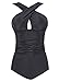 COCOPEAR Women's Elegant Front Cross One Piece Monokinis Swimsuit Swimwear(FBA)