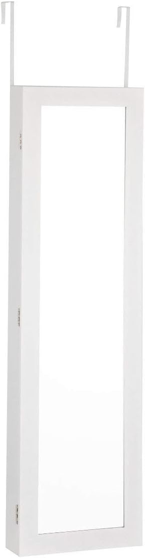 EnjoyShop Door and Wall Mounted Armoire Mirrored Jewelry Cabinet Made of Premium MDF Board, Durable and Stable