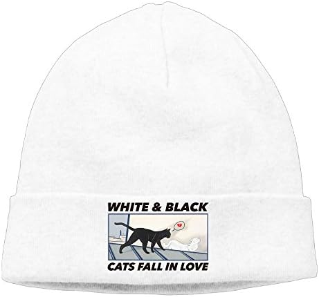 KDJASKO White &amp; Black Cats Fall In Love Cool Winter Warm Woolen Cap For Man