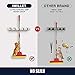 IMILLET Mop and Broom Holder, Wall Mounted Organizer-Mop and Broom Storage Tool Rack with 5 Ball Slots and 6 Hooks (Beige) (One Pack)