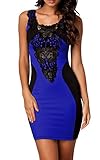 Zeagoo Women's Sleeveless Lace Neck Dress Evening Cocktail Party Dress (US XL(16), Blue(FBA))