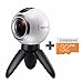 Samsung Gear 360 Degree Spherical Camera (SM-C200) + Micro SD 32GB Spherical Camera SM-C200 for Galaxy S7, S7 Edge, S6, S6 Edge, S6 Edge Plus, Note 5 (International Version - No Warranty)