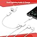CHOOBY Lightning Adapter, for iPhoneX iPhone8/8Plus iPhone7/7Plus Dual Lightning Audio headphone Jack Adaptor with Phone Call & Audio & Volume Control Function Compatible All iOS systerm