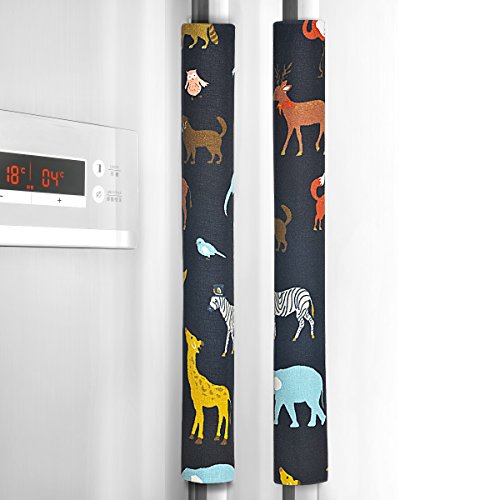 Sheskind Refrigerator Door Handle Cover Kitchen Appliance Decor Handles Antiskid Protector Gloves for Fridge Oven Keep off Fingerprints,Liquid,Oil Stain,Food Spot,2 pieces (14.5" 4", LovelyAnimals)