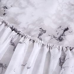 Mengersi Marble Sheet Set - White Gray Black Marble