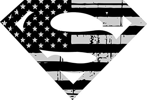 MAGNET Thin Black Sliver Line-Tattered Superman Style Black sliver Decal Vinyl Magnetic Sticker 4"