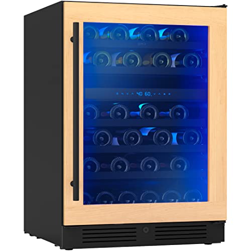 Zephyr Presrv 24 Inch Wine Fridge Dual Zone Panel Ready Under Counter - Wine Cooler Cellars Small Cabinet Wine Refrigerator Home Bar Chiller Freestanding ENERGY Star certified, 45 Bottles