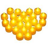 Victsing 24 Pack LED Tea Lights - Warm Yellow Battery Operated flameless candles Realistic Unscented LED Candles - For Parties,Votives, Tealight Holders, Diwali, Halloween, Christmas Decoration