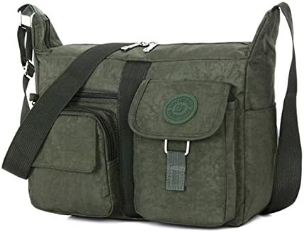 Hynbase Upscale Cross Body Messenger Casual Canvas Large Shoulder Bag Amy Green