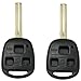 Keyless2Go Replacement for New Uncut Remote Head Key Shell (Short Blade) for FCC HYQ12BBT HYQ1512V - Shell ONLY (2 Pack)