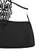 Choies Women's Black Deep V Neck Ruched Strappy Lace Back Lace Tight Vest