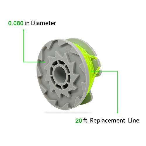 image for RONGJU 6 Pack Replacement Spools Weed Eater String 20ft 0.080