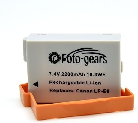 2200mAh LP-E8 Replacement Battery for Canon LP-E8 and Canon EOS 550D, EOS 600D, EOS 700D, EOS Rebel T2i, EOS Rebel T3i, EOS Rebel T4i, EOS Rebel T5i,LP-E8 Batteries