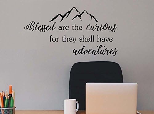 Blessed are the curious for they shall have adventures love wall mural sticker art kitchen decor saying lettering stencil wall accents