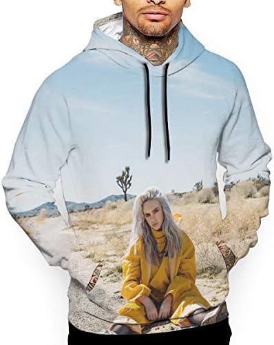 Quxueyuannan Men's 3D Print Hoodie Sweatshirt Billie Bored Eilish Sports Activities Hoodie Cotton Sweater Hoodie