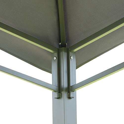 FDInspiration Grey 9.8 x 9.8 FT Steel Outdoor Gazebo Canopy Fabric Soft Top Backyard Awning Tent Patio Gazebo Shelter Sun Shade w/ 8 Ground Stake with Ebook - Thumbnail 5