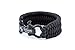 The Friendly Swede Trilobite Paracord Survival Bracelet With Stainless Steel Black D Shackle - Adjustable Size Fits 6-7 Inch Wrists - In Retail Packaging (Black, 8 inch)