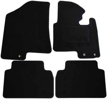 JVL 2223 Fully Tailored Car Mat with 3 Ring Clips, Black, Set of 4