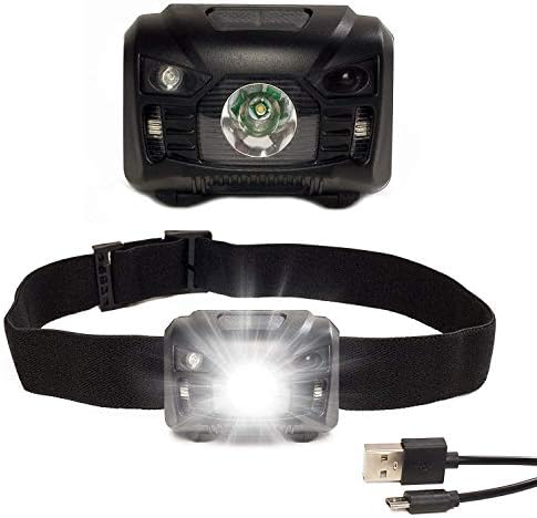 Jxunter USB Rechargeable LED Head Torch Headlamp Headlight Super Bright Waterproof Lightweight Comfortable for Running Fishing Camping Hiking Kids