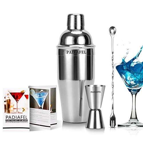 PADIAFEL Cocktailshaker Set, Premium Edelstahl Bar Cocktailset: 0,75l Cocktail Shaker Bar-Set, Drink Mixer mit… – Bild 5