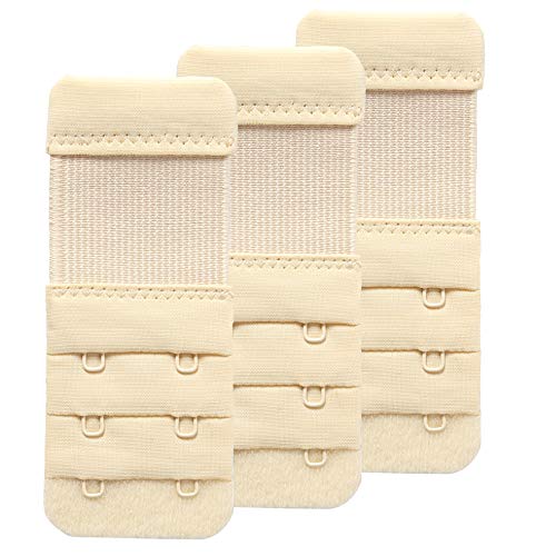 Women's Bra Extender 2 Hook Elastic Stretchy Bra Extension Strap Pack of 3