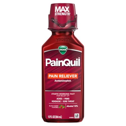 VICKS PAINQUIL PAIN RELIEF ACETAMINOPHEN 1000MG MAX STRENGTH‡ ADULT PAIN RELIEVER LIQUID 12OZ, BACKACHE HEADACHE RELIEF, 1 DAYTIME PAIN RELIEVER