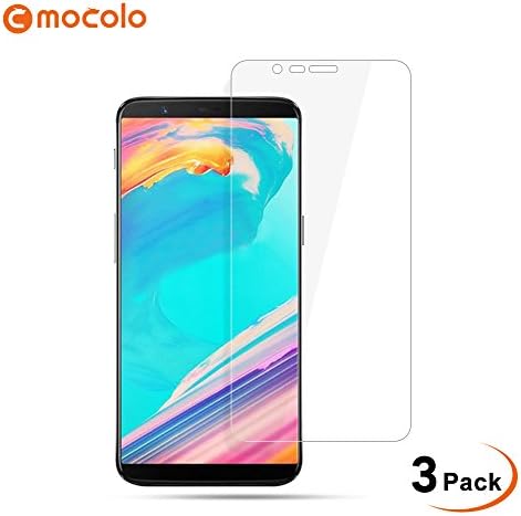 OnePlus 5T Screen Protector, Full Coverage Tempered Glass Screen Protector [0.3mm, 3D] [9H Hardness] [Crystal Clear] for OnePlus 5T Bubble-Free Film (Pack of 3)