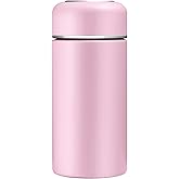 Mini 7 oz Stainless Steel Insulated Vacuum Water Bottle, Cute Small Thermoses, Flask, Leak Proof,Keeps Drink Cold and Hot - Pink