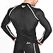 Mava Sports Compression Long Sleeve for Men, Baselayer Athletic Workout T-Shirts for Fitness, Running and Gym Workout (Black & Silver, Medium)