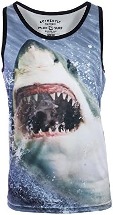Pacific Surf Men's All-Over Print Tank Slim Fit Muscle Shirt