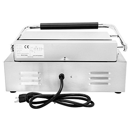 Chef's Supreme - Commercial Panini Grill w/ 14" x 9" Grooved Plates